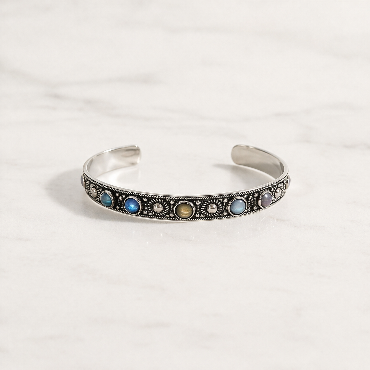 🌙 SELENE | LUNA – Bracciale in Argento 925 con Labradorite