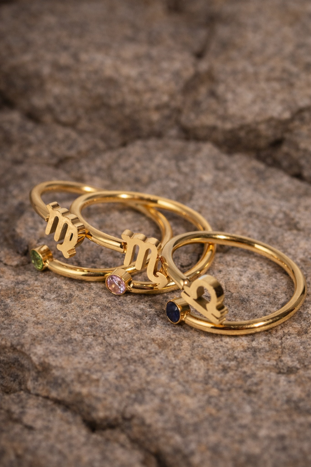 ANELLI ZODIACALI | ANELLI ACCIAIO INOX CON CRISTALLI | PIETRE NATURALI | ANELLO SEGNO ZODIACALE