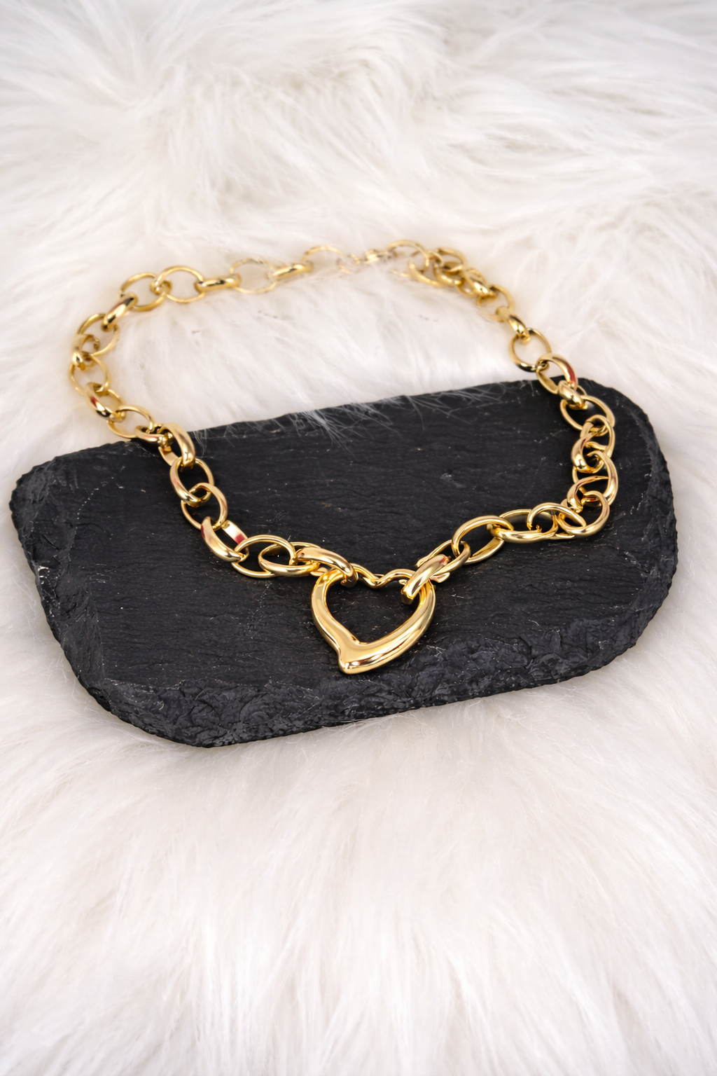 Collana Amore Cuore in Acciaio Inox | Finitura Gold o Silver Luxury