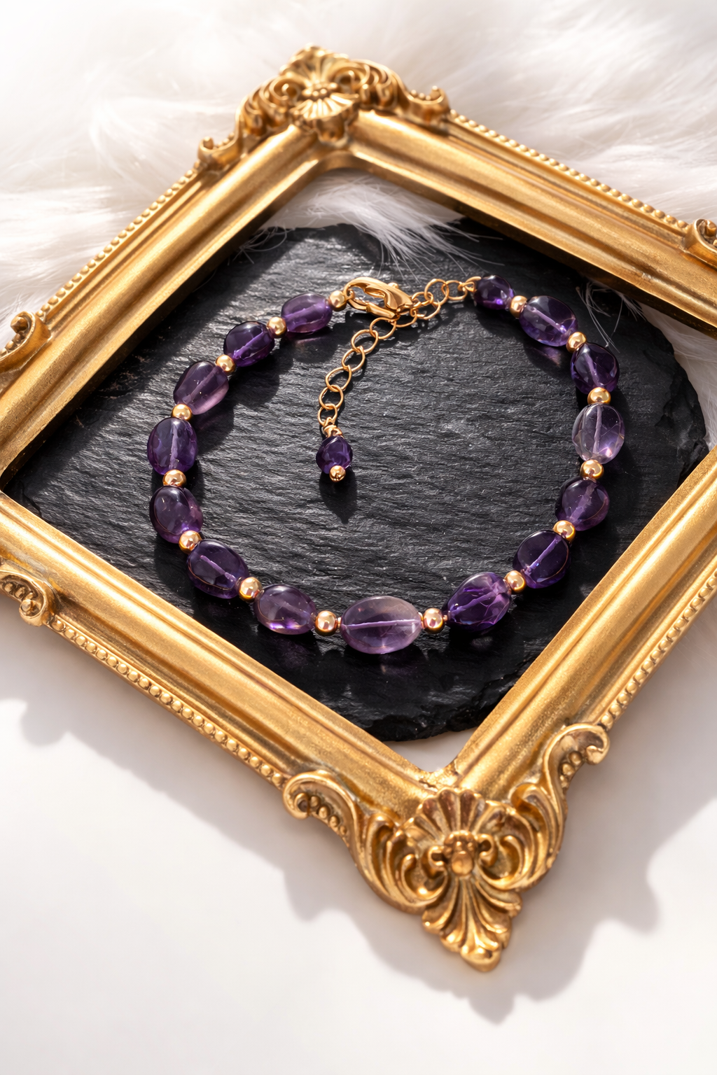 Bracciale Ametista Naturale Viola | Pietre Naturali Eleganti | AETERNA AMETHYSTA