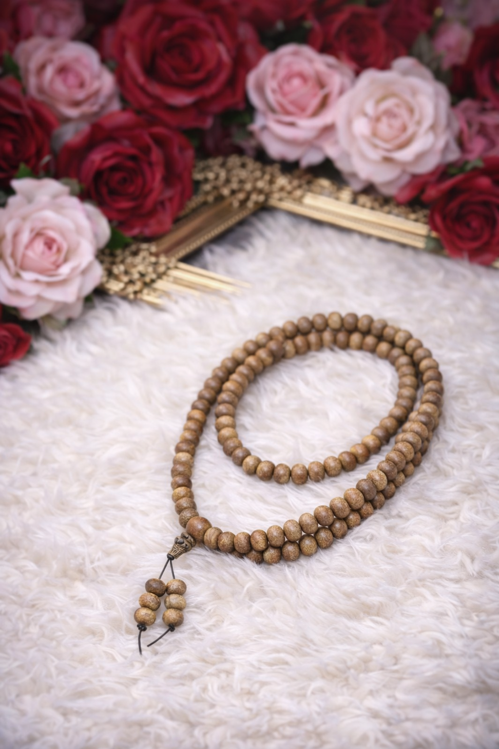 Mala 108 Grani in Palo Santo Naturale | Collana Mala Tradizionale Per Meditazione Pulizia Bracciale