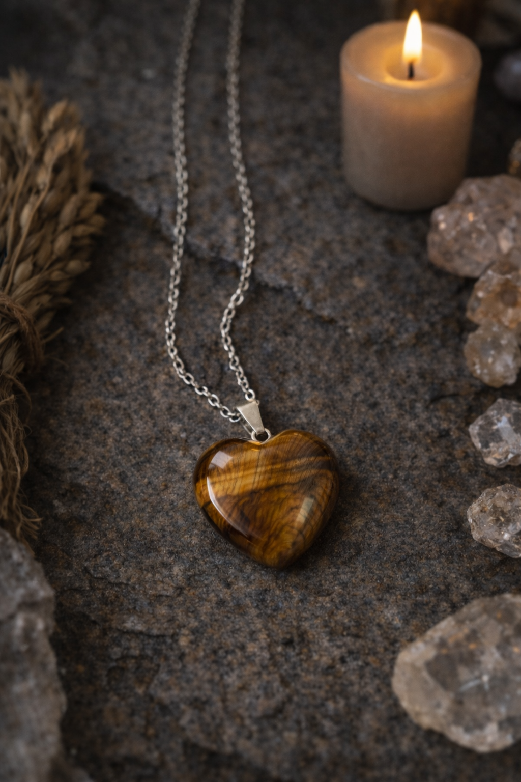 ✨ Tigris ✨

Ciondolo Cuore in Occhio di Tigre con Collana