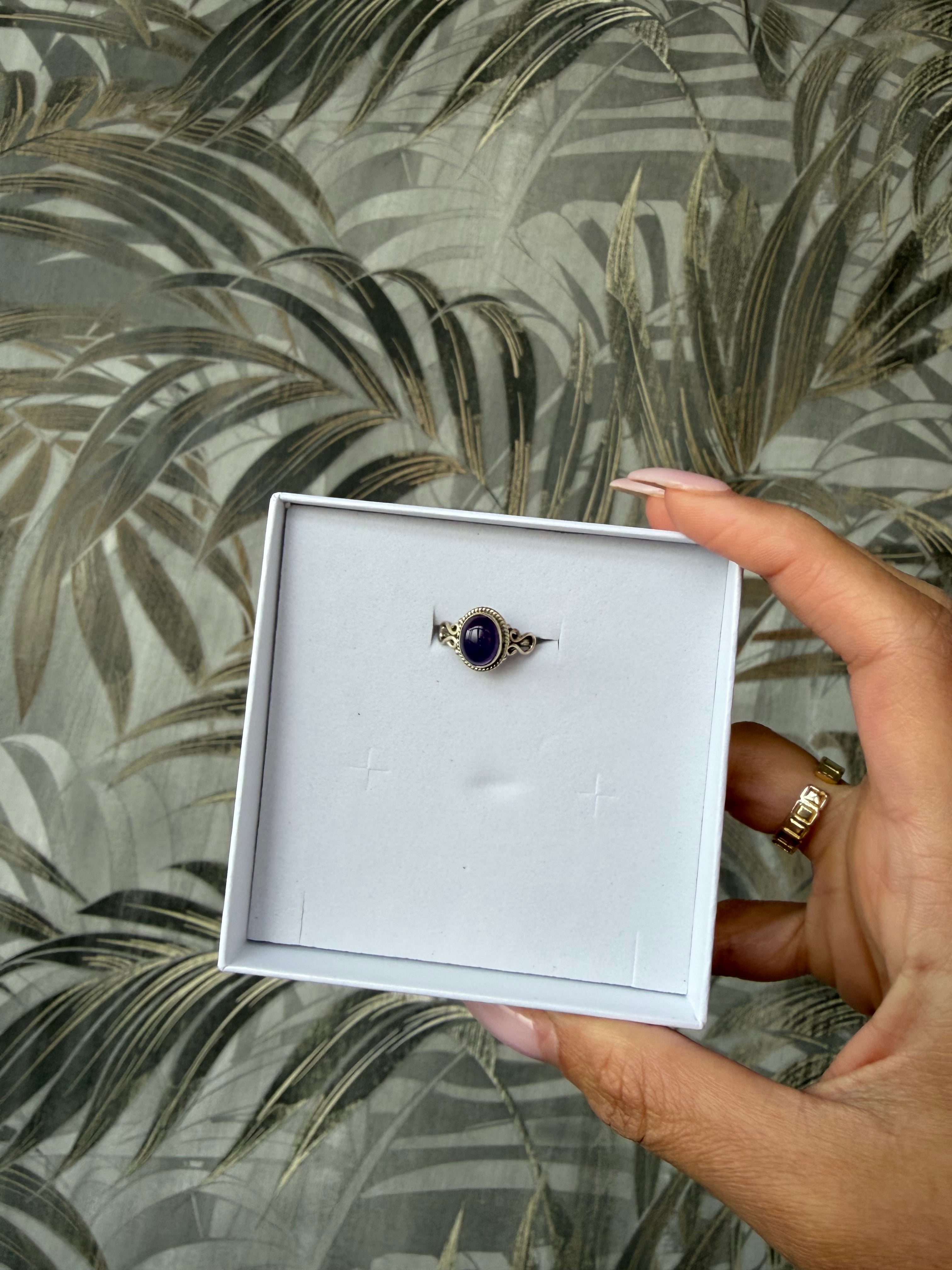 Anello argento ametista scura