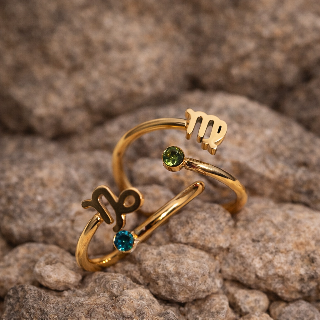 ANELLI ZODIACALI | ANELLI ACCIAIO INOX CON CRISTALLI | PIETRE NATURALI | ANELLO SEGNO ZODIACALE