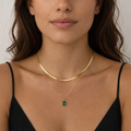 Collana Collezione Althea | smeraldo verde - acciaio inossidabile | doppia collana