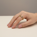 Anello Luminia Gold | Acciaio inox | Regolabile con zirconi colorati