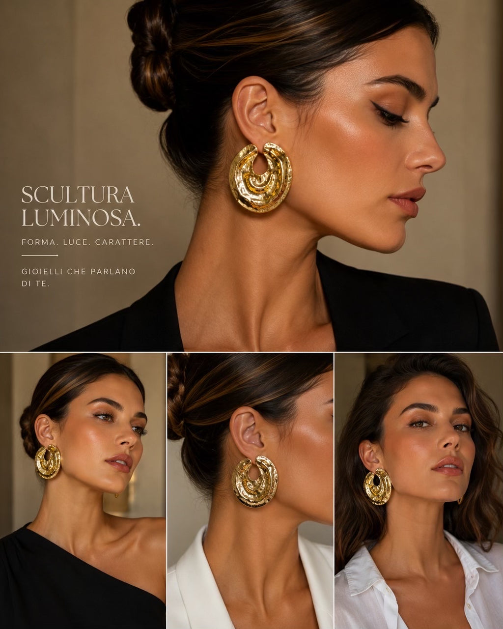 Orecchini Sculpted Gold – Placcati Oro