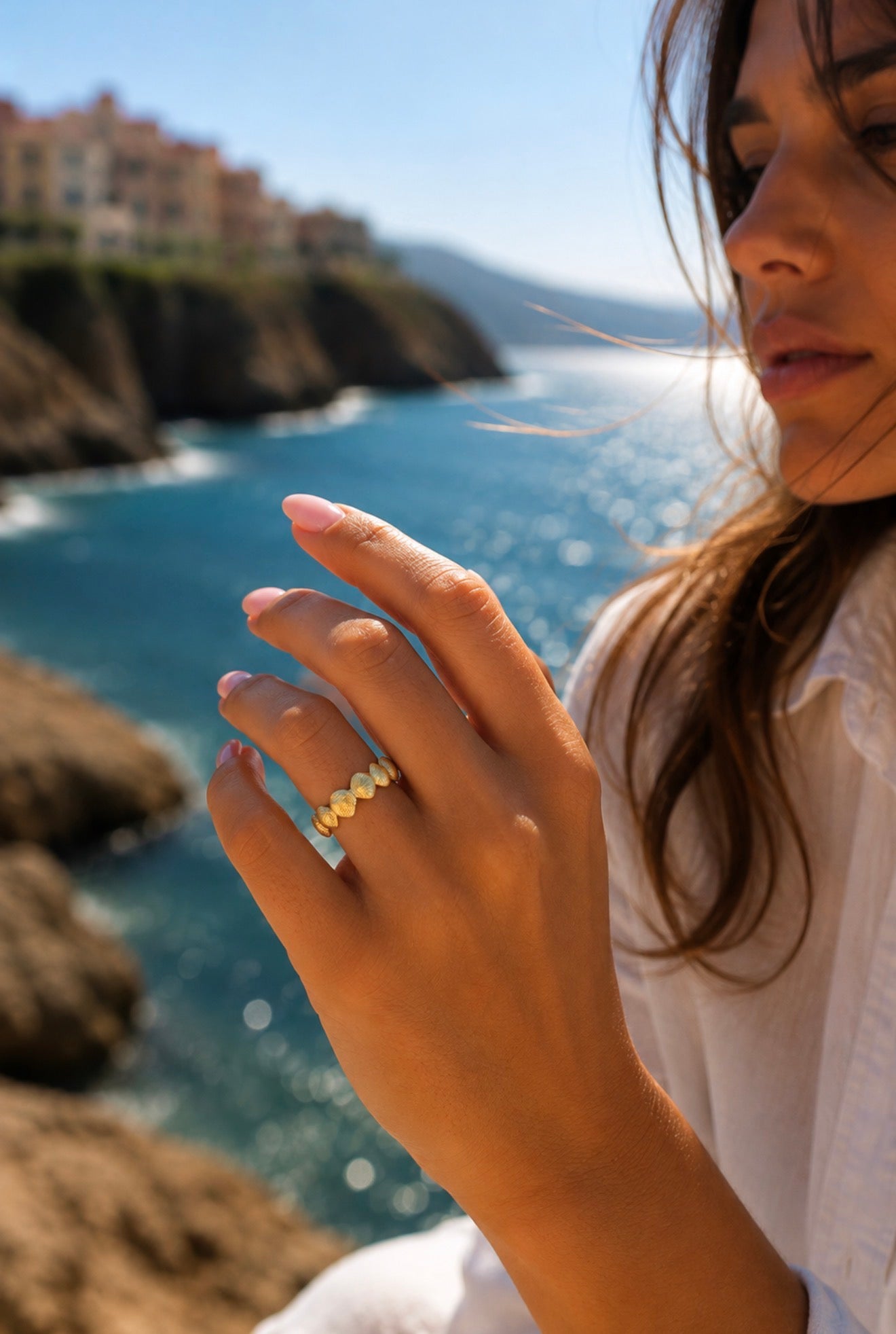 🐚 Gold Ocean Collection – Anelli regolabili in acciaio inossidabile