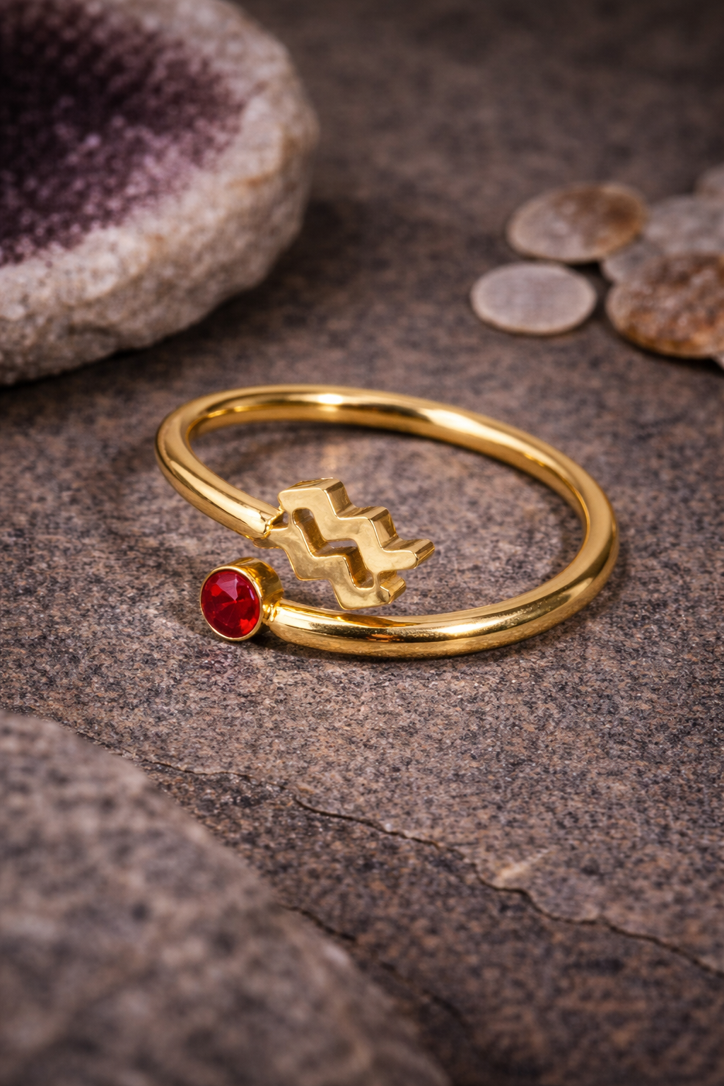 ANELLI ZODIACALI | ANELLI ACCIAIO INOX CON CRISTALLI | PIETRE NATURALI | ANELLO SEGNO ZODIACALE