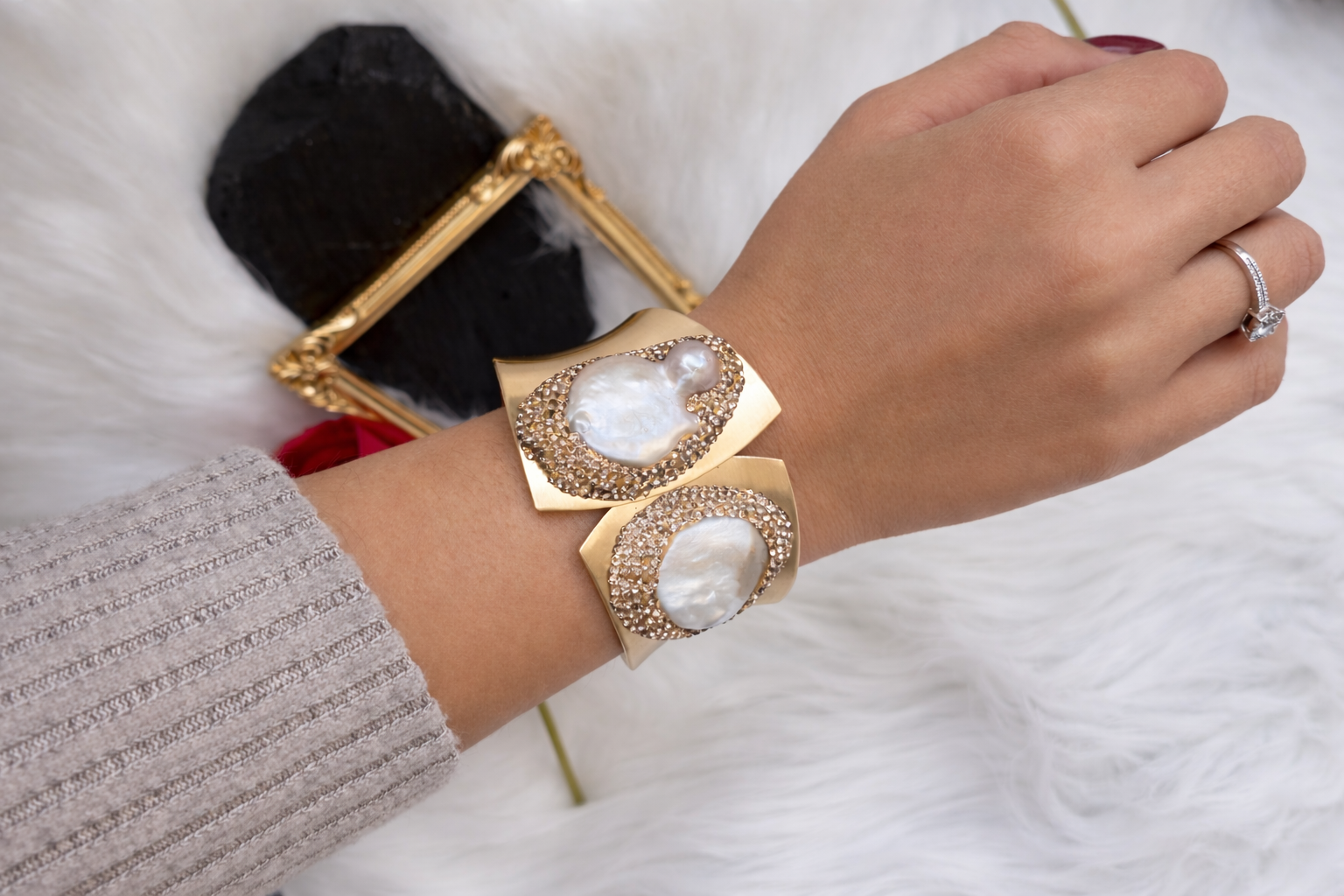 Bracciale placcato Gold con Abalone Naturale