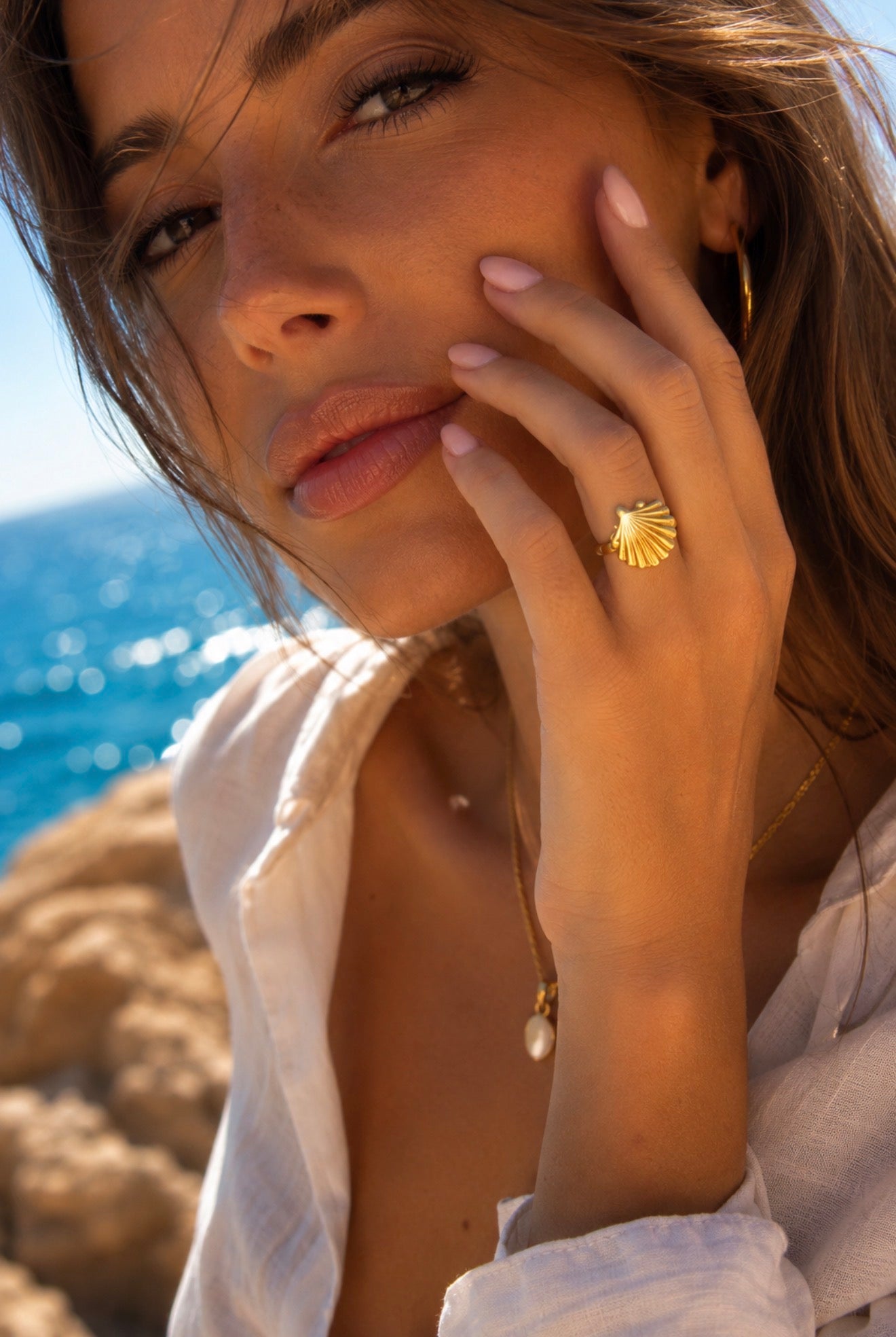 🐚 Gold Ocean Collection – Anelli regolabili in acciaio inossidabile