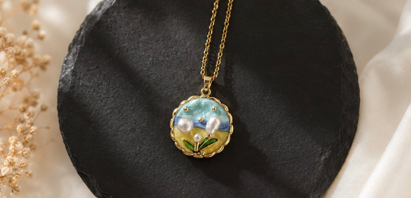 Van Gogh ciondolo fiore d’avorio