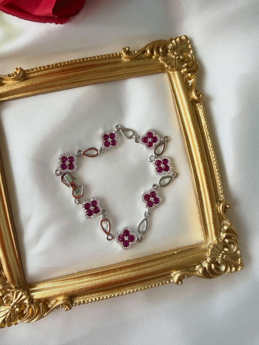 Bracciale Floréa Classic in Acciaio con Zirconi – Bracciale Fiore Elegante Donna